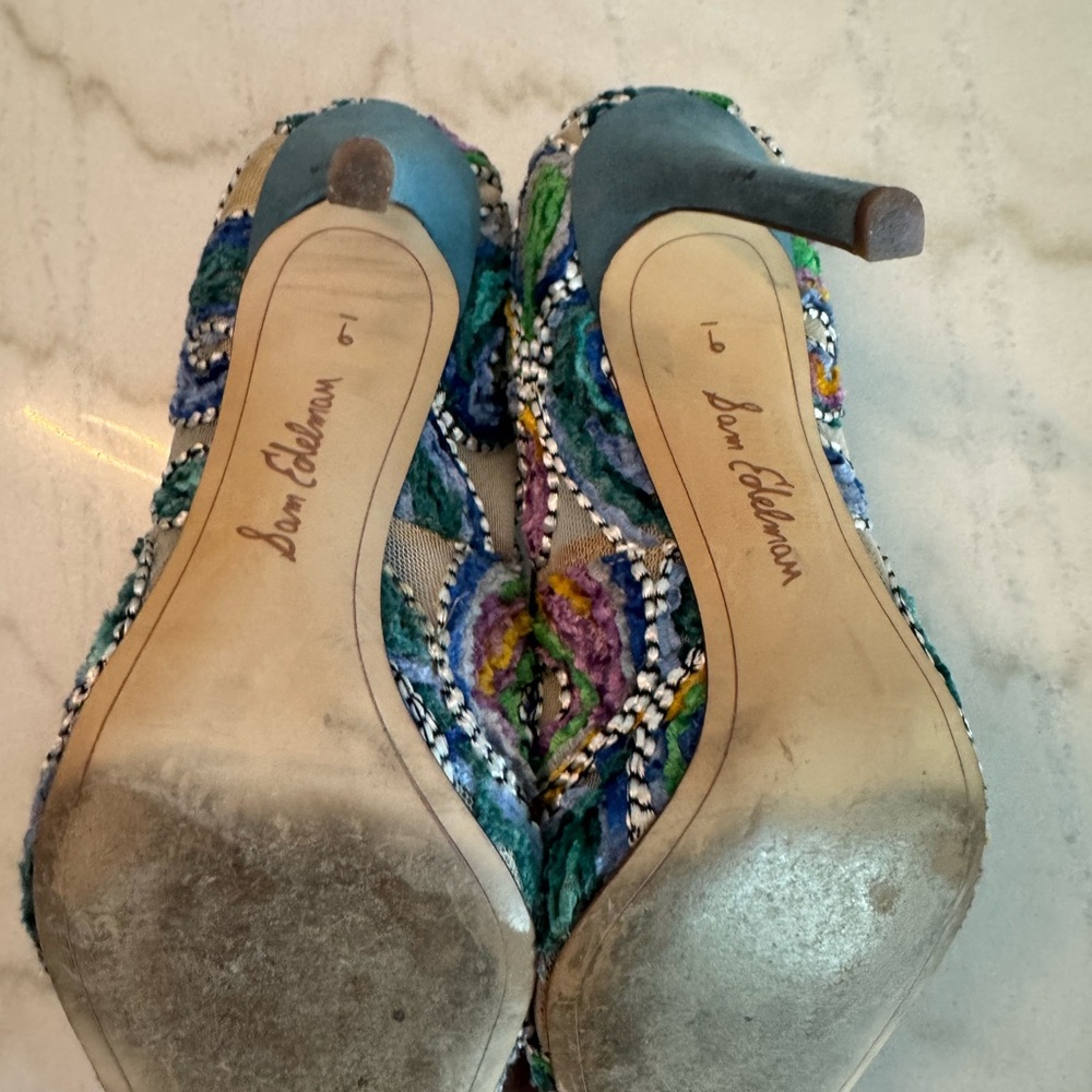 Sam Edelman Beaded Multicolor Pointed Toe Heels - Picture 6 of 6